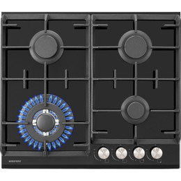 Газовая варочная поверхность NordFrost HM 6044 B (чёрное стекло) - фото 