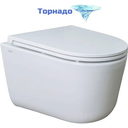 Унитаз подвесной безободковый Creo Ceramique Lyon LY1100R с крышкой микролифт (Система смыва торнадо) - фото 