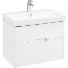 Тумба подвесная с раковиной Акватон Оливия 70 см 1A254301OL010, белый матовый - фото 