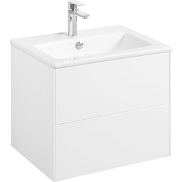 Тумба подвесная с раковиной Акватон Сохо 60 см 1A258001AJ010, белый глянцевый - фото 