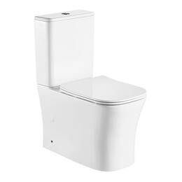 Унитаз-компакт безободковый Azario Anteo Square AZ-1218A с тонкой крышкой микролифт - фото 