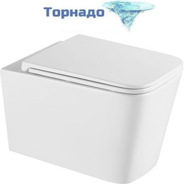 Унитаз подвесной Vincea Q-Line VT1-12T с тонкой крышкой микролифт (Система смыва торнадо) - фото 