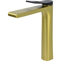 Смеситель для раковины высокий Bronze de Luxe Element EL21GB, матовое золото/черный - фото 