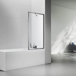 Шторка для ванны Veconi 90 см PL85GR-90-01-C7, брашированный графит/прозрачное - фото 