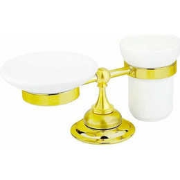 Стакан с мыльницей Cezares APHRODITE-STTP-03/24, цвет золото - фото 