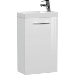 Тумба подвесная с раковиной Cersanit Lara 40 см SZ-LARA-CO40/Wh (раковина Moduo 40) белый - фото 