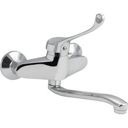 Смеситель настенный для раковины с локтевой (хирургической) ручкой Brimix 1022-20 - фото 