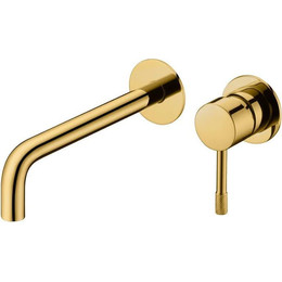 Смеситель для раковины настенный Boheme Uno 465-G (со скрытой частью) gold, Цвет производителя: gold - фото 