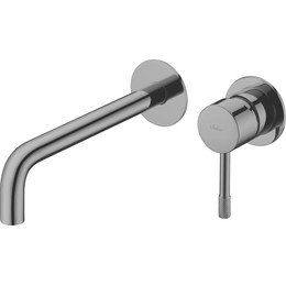 Смеситель для раковины настенный Boheme Uno 465-SGM (со скрытой частью) shine gun metal, Цвет производителя: shine gun metal - фото 