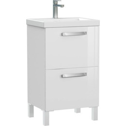 Тумба подвесная/напольная с раковиной Cersanit Melar 50 см B-SU-MEL-CM50, 2 ящика, белый - фото 