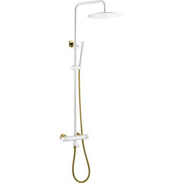 Душевая стойка с термостатом Boheme Uno 468-T-WG, white gold, Цвет производителя: white gold - фото 