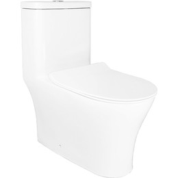 Унитаз-моноблок безободковый Azario Safi AZ-0852 с тонкой крышкой микролифт - фото 