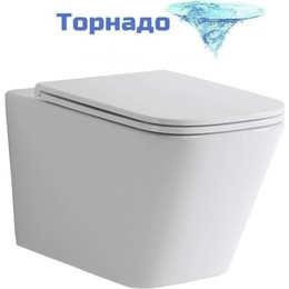 Унитаз подвесной безободковый Tece Spring S 9700996 с тонкой крышкой микролифт (система смыва торнадо) - фото 