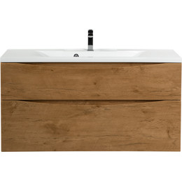 Тумба подвесная с раковиной BelBagno MARINO-H60-1100-2C-SO-RN-P 110 см, Rovere Nature - фото 