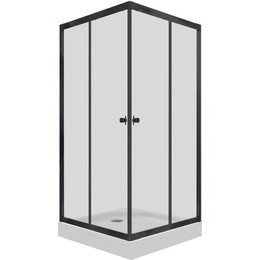 Душевое ограждение Triton Вента 80x80 см (с поддоном) чёрный/прозрачное - фото 