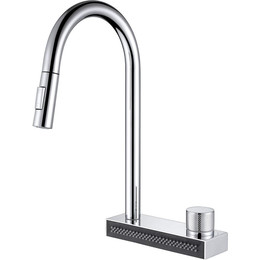 Смеситель для кухни Abber Wasser Kreis AF8114, с подключением фильтра и выдвижной лейкой,, Цвет производителя: хром - фото 