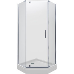 Душевое ограждение Triton Дека 100x100 см (с поддоном) хром/прозрачное - фото 