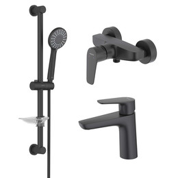 Набор смесителей 3 в 1 для душа Aquatek Бетта AQ1131MB, чёрный матовый, Цвет производителя: чёрный матовый - фото 