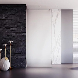 Душевая перегородка Veconi Korato 80 см KR81FR-80-07-C4 (стекло 8 мм) с кронштейном в комплекте, хром/матовое - фото 