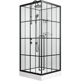 Душевая кабина Niagara Standart 100x100 см L ST100/15QL/KL/BKT, чёрный/прозрачное - фото 