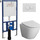 Инсталляция с подвесным унитазом комплект: Loranto 4501 с подвесным безободковым унитазом Niagara Vista NG-9301 сиденье микролифт, кнопка смыва белый глянцевый - фото 