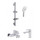 Набор смесителей 3 в 1 для ванны с коротким изливом Grocenberg GB1009WC, белый хром - фото 