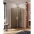 Душевое ограждение Cezares SLIDER-AH-2-80/90-100/110-BR-BORO (80-90)x(100-110) см (стекло 8 мм) брашированное золото/тонированное - фото 