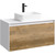 Тумба подвесная со столешницей Aqwella 5 Stars Mobi 100 см MOB0110W/MOB0710DB, белый/дуб балтийский - фото 