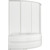 Шторка для ванны Bas Алегра 1500х1450 мм, белый/матовое (стекло) - фото 