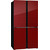 Холодильник Side by Side Hiberg RFQ-500DX NFGR inverter, красное стекло - фото 2