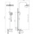 Душевой комплект Haiba: Душевая стойка HB24505 + смеситель для раковины высокий HB11505, цвет хром - фото 5
