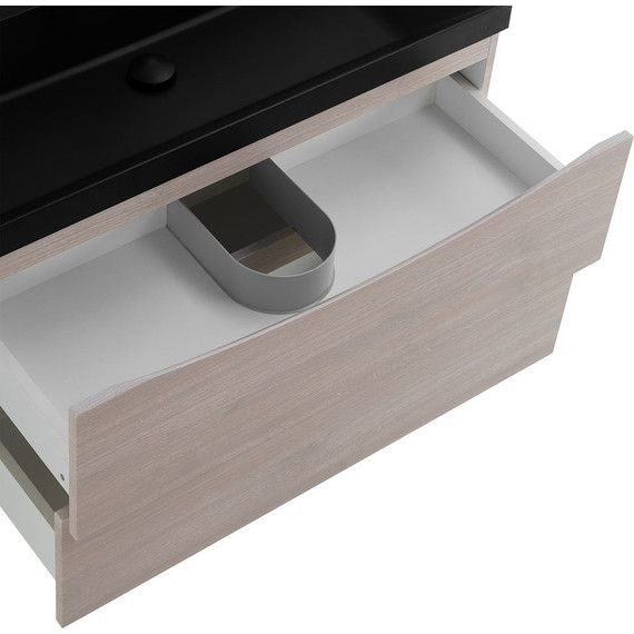 Тумба подвесная с раковиной BelBagno MARINO-800-2C-SO-RG-P 80 см, Rovere Grigio (раковина BB800/450-LV-ART-AST-NERO) - фото 6