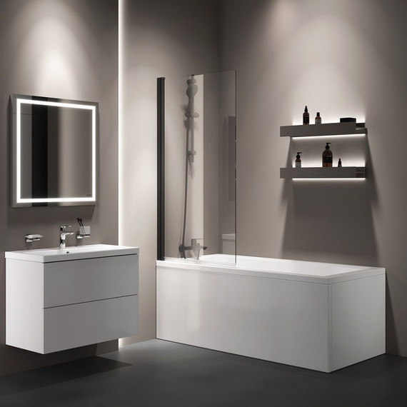 Шторка для ванны Am.Pm Gem 80х140 см W90BS-D080-140BT, чёрный/прозрачное - фото 6