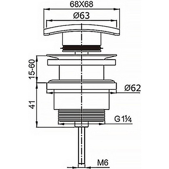 Донный клапан Azario AZ-106-BL, чёрный матовый - фото 2