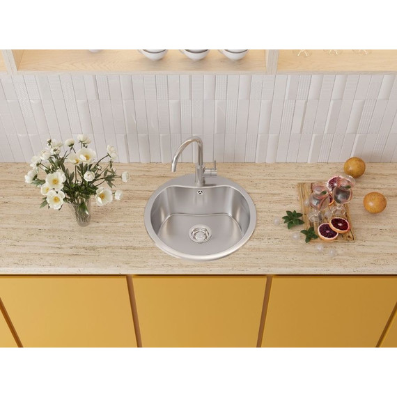 Кухонная мойка + смеситель Omoikiri 4993007 + TONAMI-BN 4994018, нержавеющая сталь - фото 5