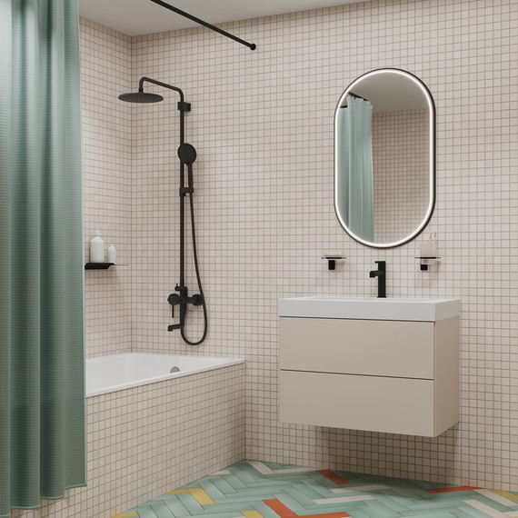 Душевая стойка Iddis Aiger AIGBL3Fi06, чёрный матовый - фото 2