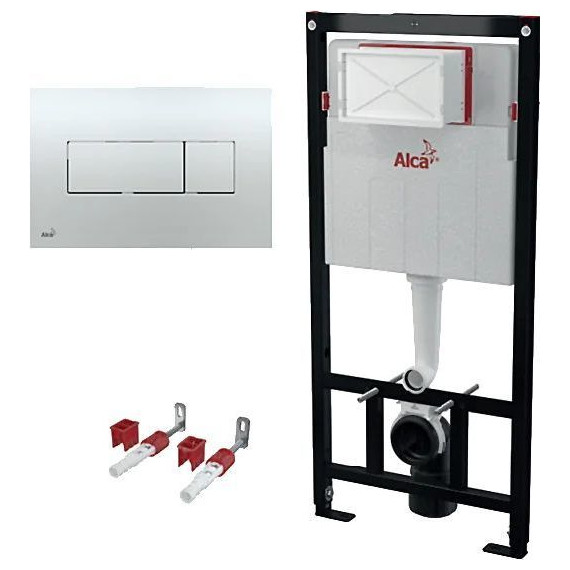 Инсталляция для подвесного унитаза Alcaplast AM101/1120-3:1 RU M371-0001 (кнопка смыва хром) - фото 