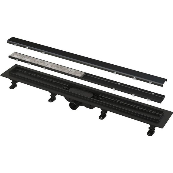 Трап Alcadrain 95 см APZ19BLACK-950, чёрный матовый (под плитку) - фото 