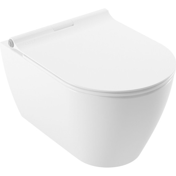 Унитаз подвесной безободковый Serel Sapphire SP26SL с тонкой крышкой микролифт - фото 