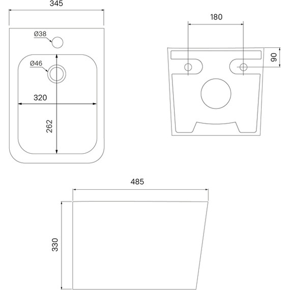 Биде подвесное Iddis Bild BILRB02i82, чёрный матовый - фото 5