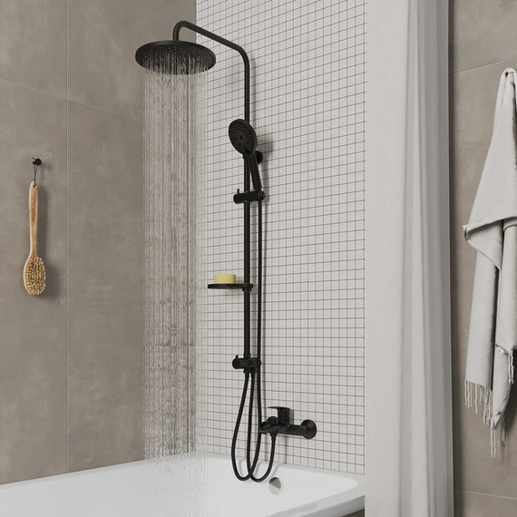 Душевая стойка Milardo Ideal Spa ILSBL3FM76, чёрный матовый - фото 3