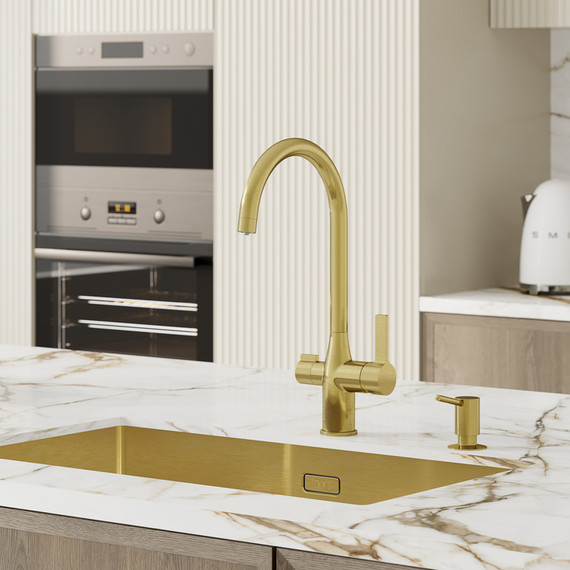 Смеситель для кухни Iddis Pure PURMGFJi05, золото матовое - фото 7