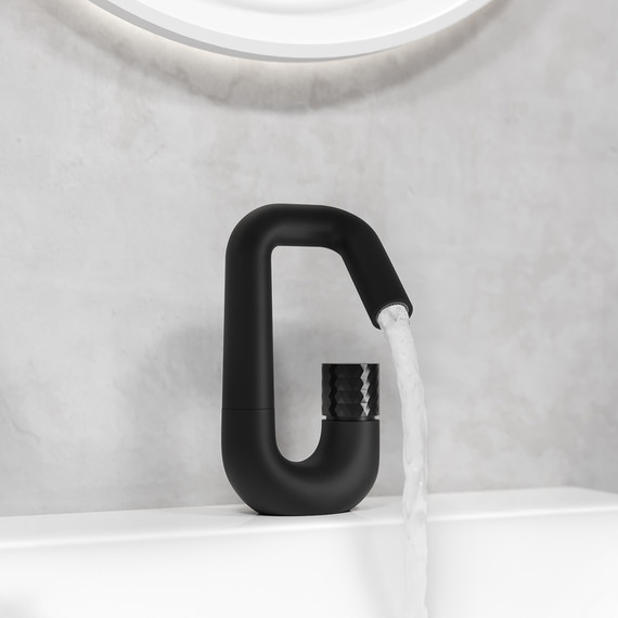 Смеситель для раковины Iddis Twist TWIBLBTi01, чёрный матовый - фото 10