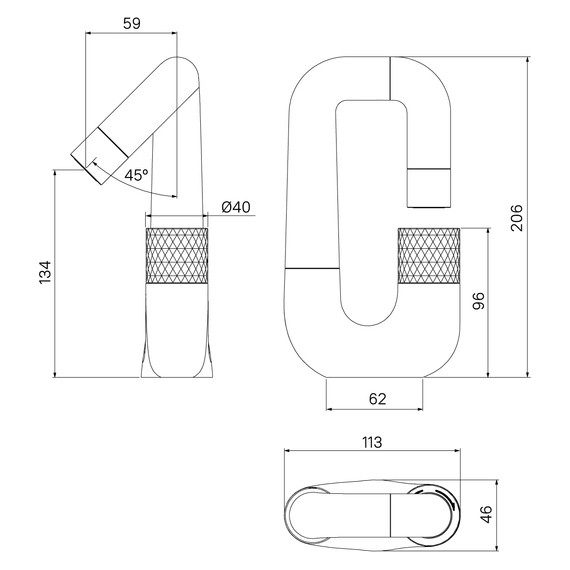Смеситель для раковины Iddis Twist TWIBLBTi01, чёрный матовый - фото 12