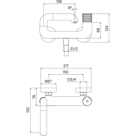 Смеситель для ванны Iddis Twist TWIBLBTi02WA, чёрный матовый - фото 9