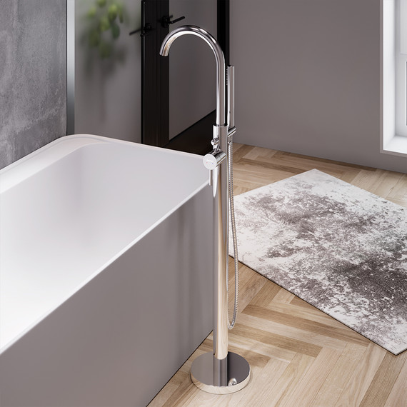 Смеситель для ванны отдельностоящий Damixa Scandinavian Pure 365000000, Цвет производителя: хром - фото 4