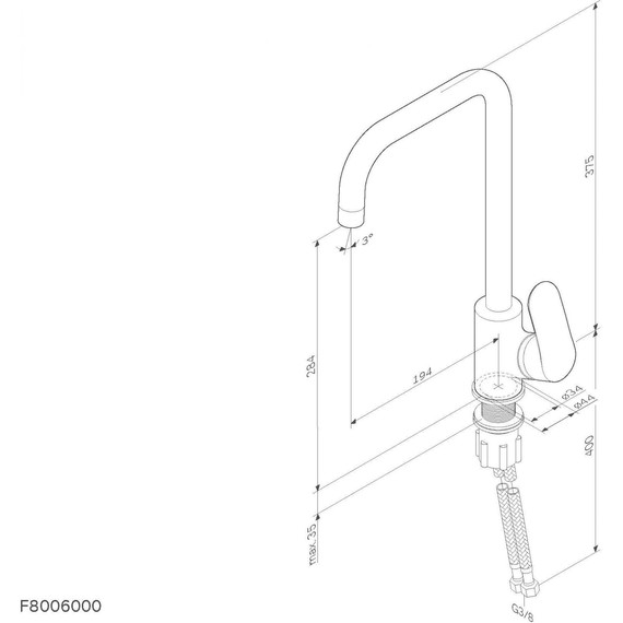 Смеситель для кухни AM.PM Like F8006022l, чёрный, Цвет производителя: чёрный - фото 14