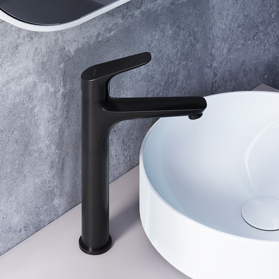 Смеситель для раковины высокий Damixa Jupiter 770250301, чёрный, Цвет производителя: чёрный - фото 3