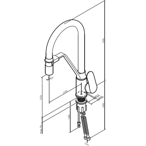 Смеситель для кухни AM.PM Like F8007822 для питьевой воды и гибким изливом, чёрный, Цвет производителя: чёрный - фото 12