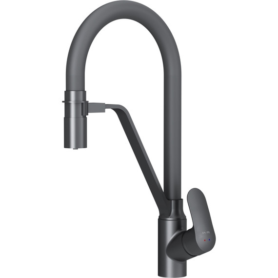Смеситель для кухни AM.PM Like F8007822 для питьевой воды и гибким изливом, чёрный, Цвет производителя: чёрный - фото 